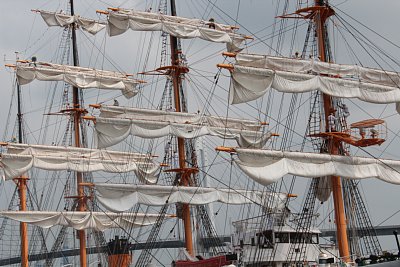 海王丸のミニ展帆