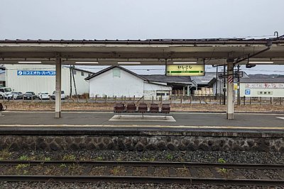 ホームと駅名標